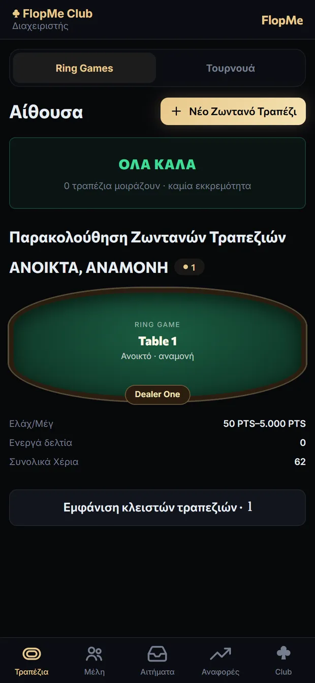 Ζωντανά τραπέζια
