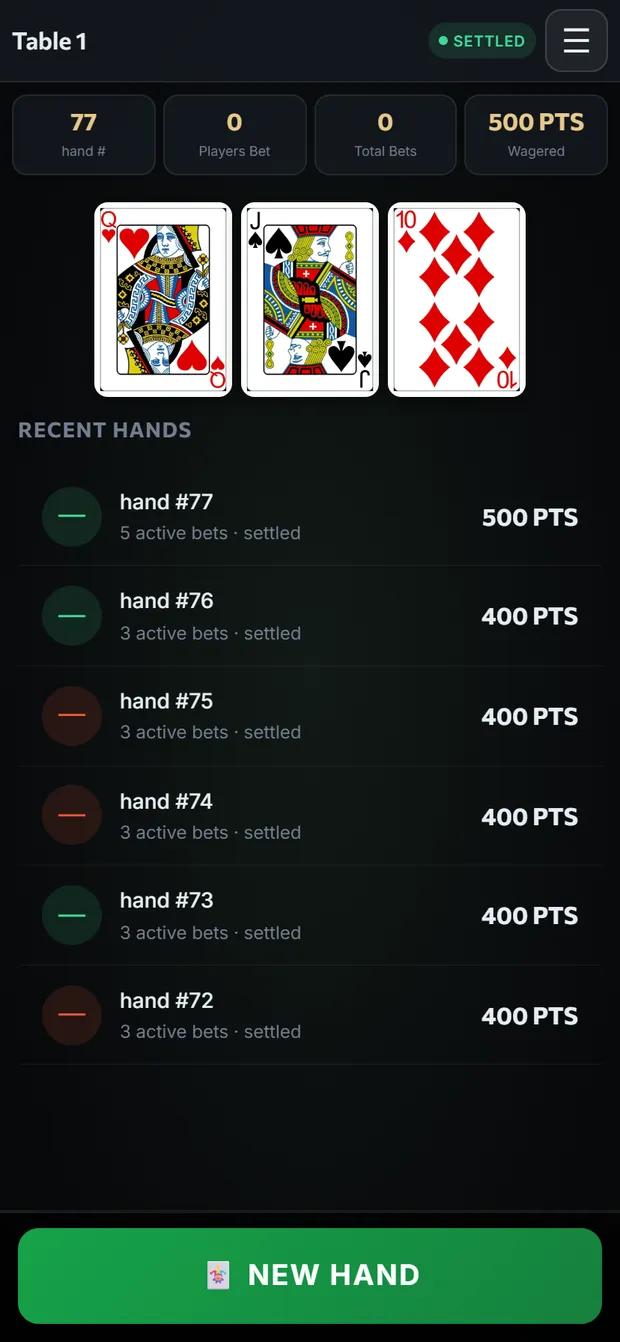 A new hand in one tap