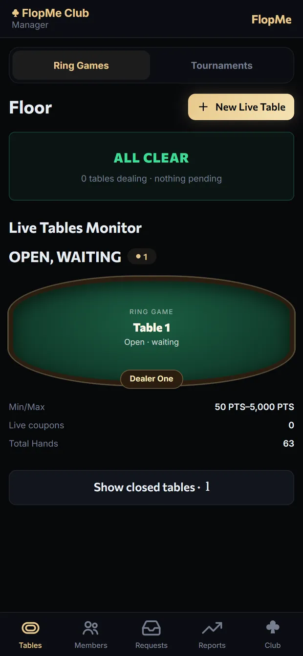Live tables